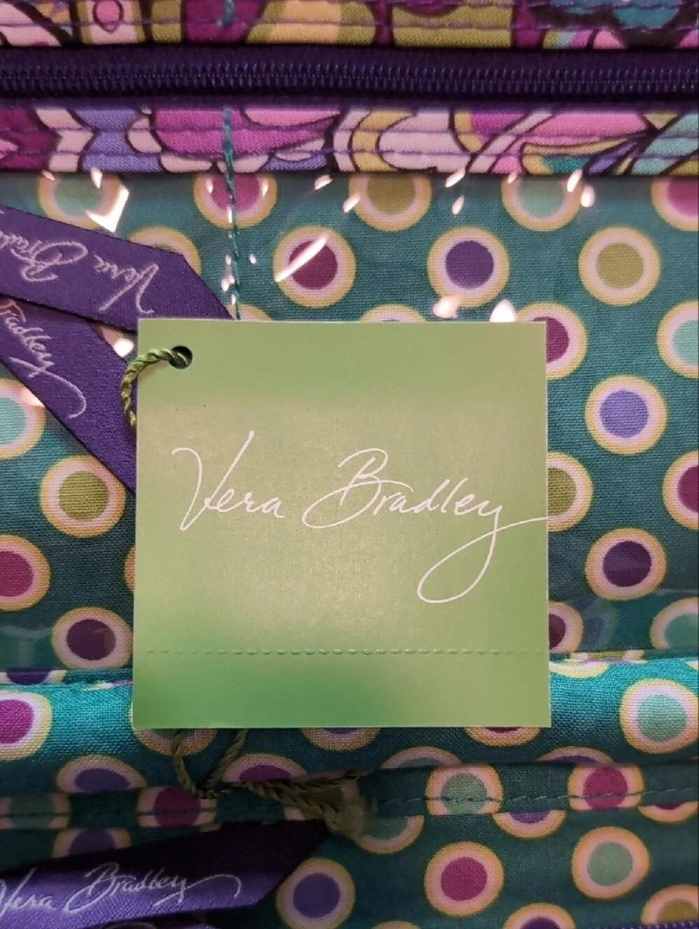 Vera Bradley Multicolor Purple Floral Quilted Fold-over Jewelry Vase